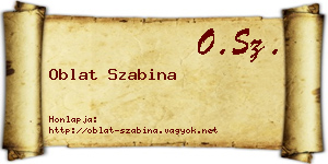 Oblat Szabina névjegykártya