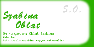 szabina oblat business card